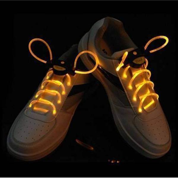 1 Pair LED Flashing Shoe Platube Laces (Yellow)