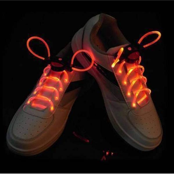 1 Pair LED Flashing Shoe Platube Laces (Red)