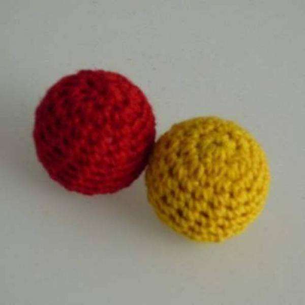 Crochet Ball - Yellow  - 0.87 inch - 2.2 cm