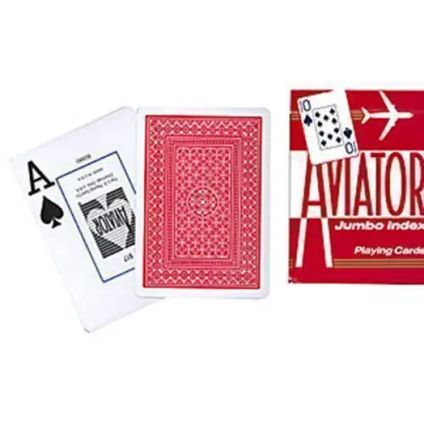 Cards Aviator Jumbo Index Poker Size - red back