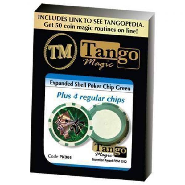 Expanded Shell Poker Chip Color Varies (plus 4 Regular Chips) by Tango Magic