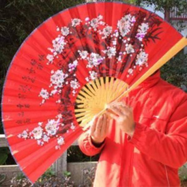 Professional Plum Flower Fan (Red, 88cm)