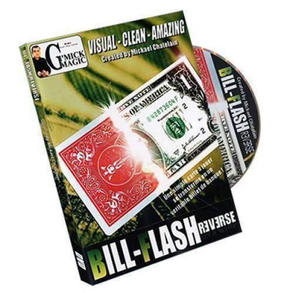 Bill Flash Reverse by Mickael Chatelain (DVD & Gimmick) Blue 