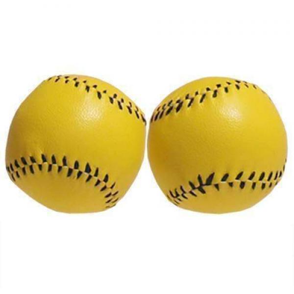 Chop Cup Balls Yellow Leather  - 1 Inch - 2,5 cm (Set of 2) by Leo Smetsers