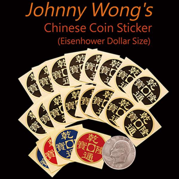 Johnny Wong's Chinese Coin Sticker 20 pcs (Eisenhower Dollar Size) 