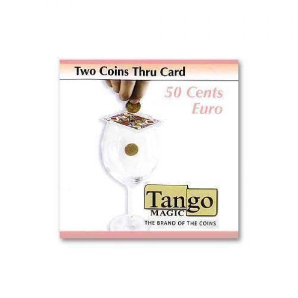 Two coins thru card by Tango Magic - 50 cents Euro