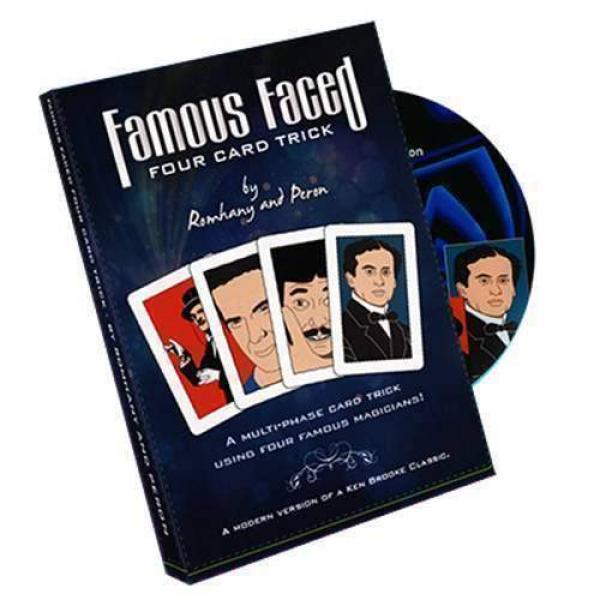 Famous Faced - Four Card Trick by Paul Romhany - DVD and Gimmicks