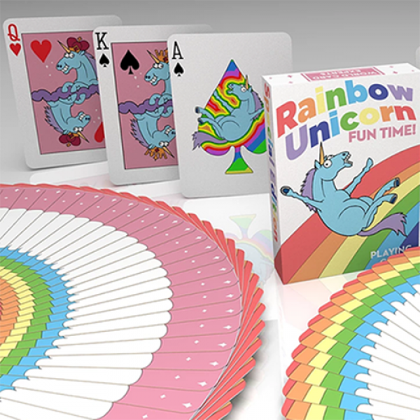 Rainbow Unicorn Fun Time! Playing Cards by Handlor...