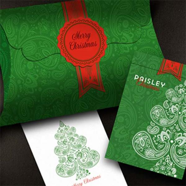 Paisley Metallic Green Christmas Playing Cards by ...