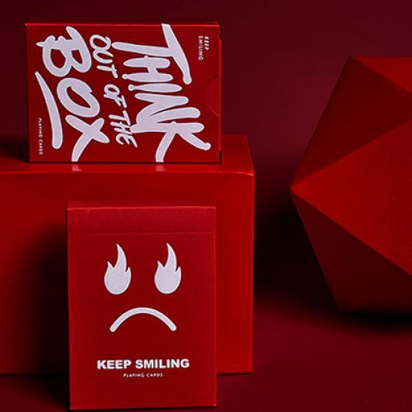 Keep Smiling Red V2 Playing Cards by Bocopo