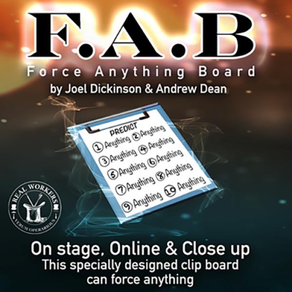 FAB BOARD A5/RED (Gimmicks and Online Instruction) by Joel Dickinson & Andrew Dean