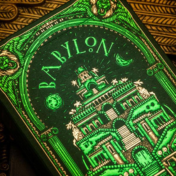 Babylon (Forest Green) Playing Cards by Riffle Shu...