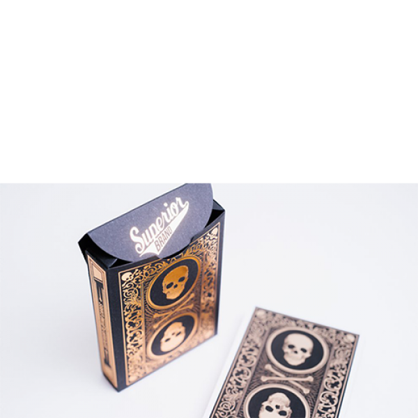 Superior Skull & Bones V2 (Black/Gold) Playing Cards by Expert Playing Card Co.
