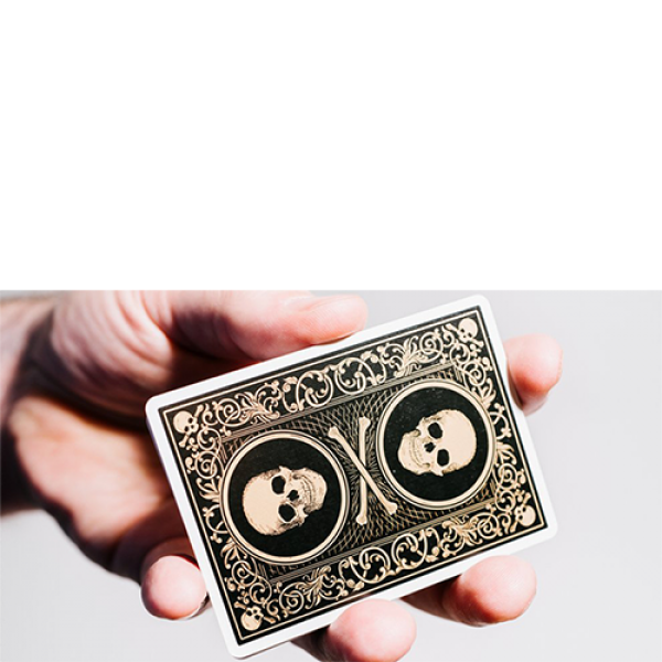 Superior Skull & Bones V2 (Black/Gold) Playing Cards by Expert Playing Card Co.