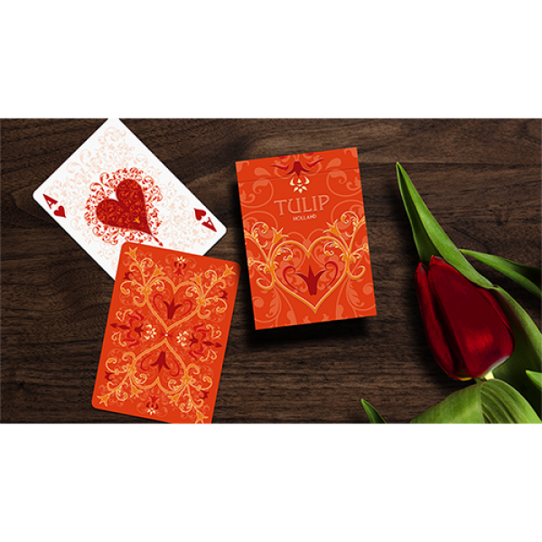 Tulip Playing Cards (Orange) by Dutch Card House Company
