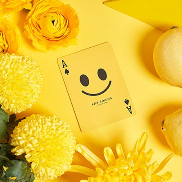 Keep Smiling Yellow V2 Playing Cards by Bocopo