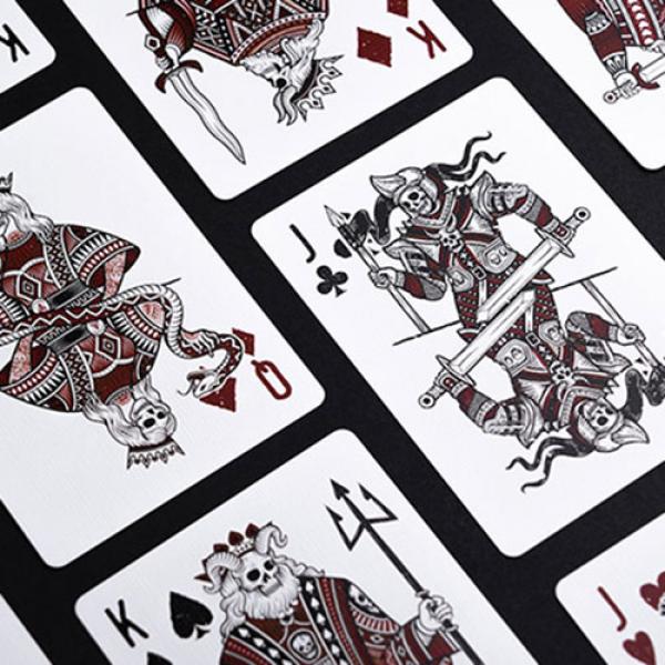 The 666 Red Playing Cards by Riffle Shuffle
