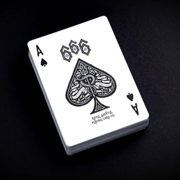 The 666 Blue Playing Cards by Riffle Shuffle
