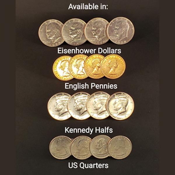 Symphony Coins (US Quarter) Gimmicks and Online Instructions by RPR Magic Innovations