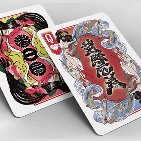Bicycle Edo Karuta (Red) Playing Cards