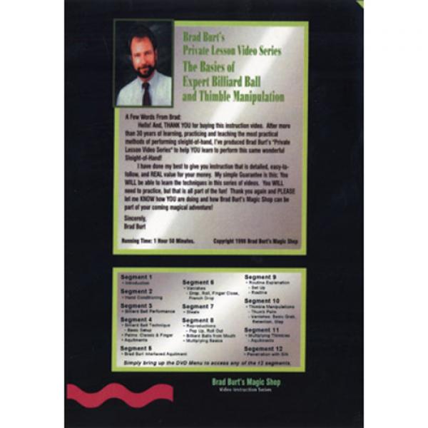 Basics Of Expert Billiard Ball And Thimble Manipulation by Brad Burt - DVD