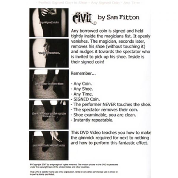 Civil (Coin In Very Intriguing Location) by Sam Fitton - DVD and Gimmick