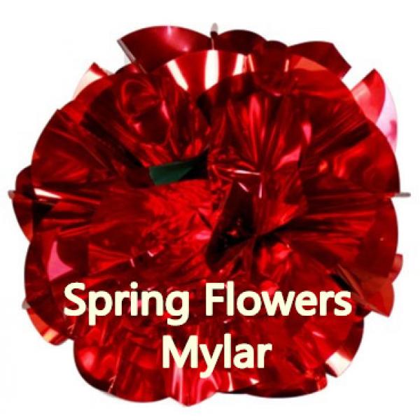 Spring Flowers Mylar - Jumbo - Red 16.5 Inch